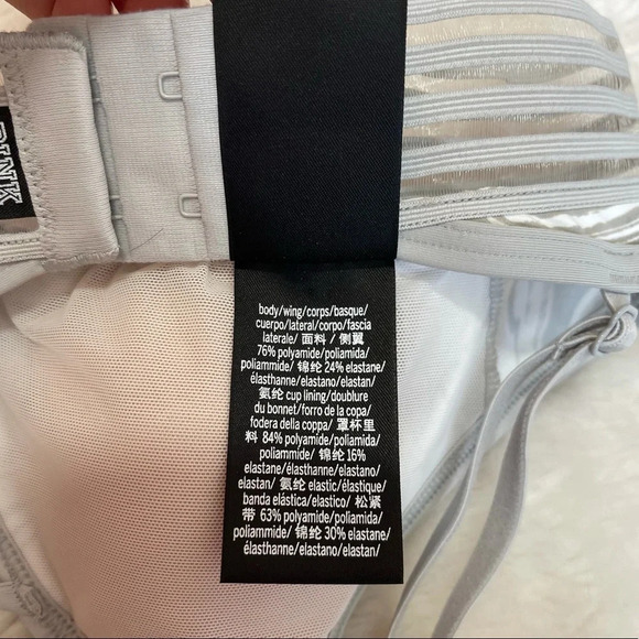 PINK Victoria’s Secret Ultimate Gray White Marble Strappy Bralette Xsmall Women - Picture 9 of 10